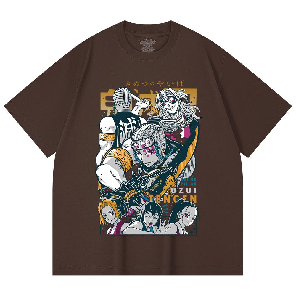 230 Gsm 100% Cotton Demon Slayer V65 Uzui Print Unisex Heavy Cotton T Shirt
