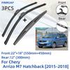 For Chery Arrizo M7 Hatchback 2015-2018 Front Rear Wiper Blades Brushes Cutter Accessories J Hook 2015 2016 2017 2018