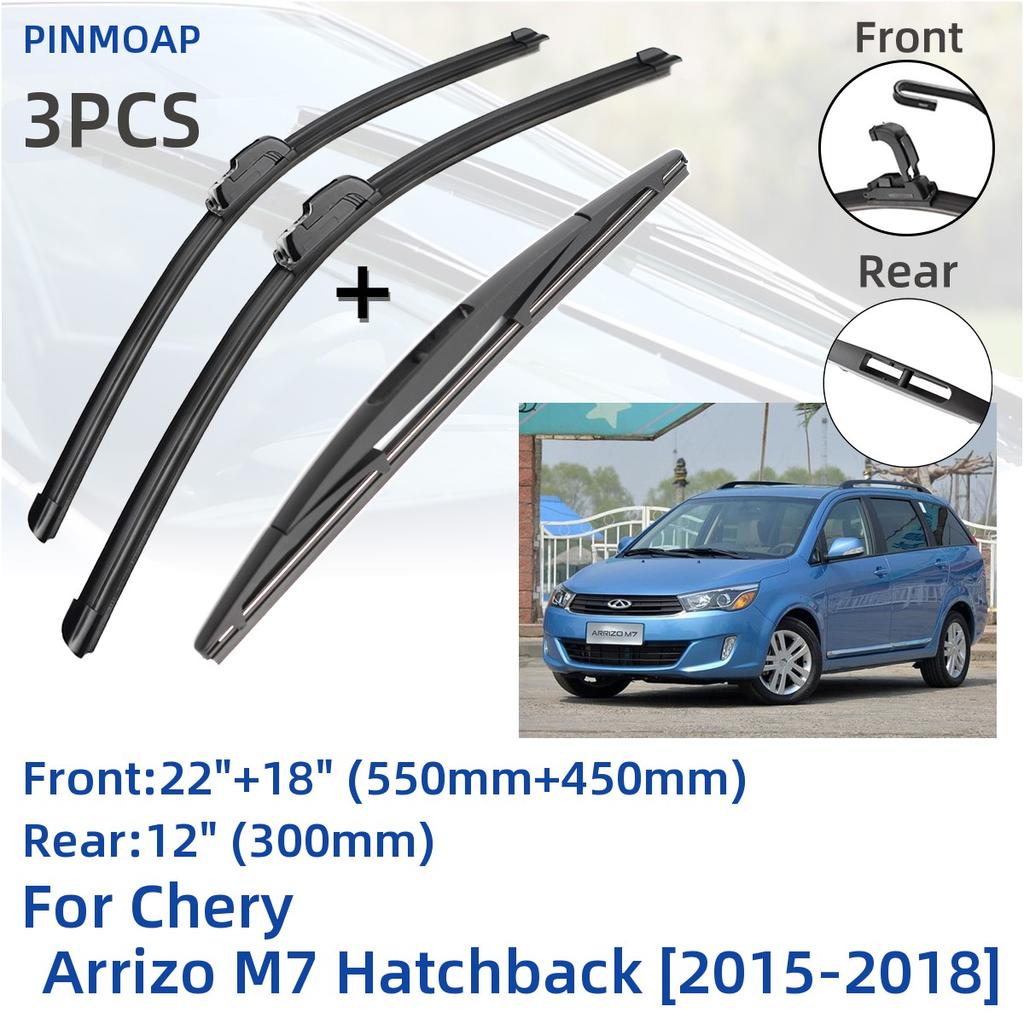 For Chery Arrizo M7 Hatchback 2015-2018 Front Rear Wiper Blades Brushes Cutter Accessories J Hook 2015 2016 2017 2018