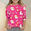 Kinder Tierdruck Rundhals Dreiviertelarm Lässiges T-Shirt Weicher Bequemer Stoff Geeignet für den Alltag und Spielzeit