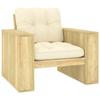 VidaXL Garden Chair with Cream Cushions Impregnated Pine Wood