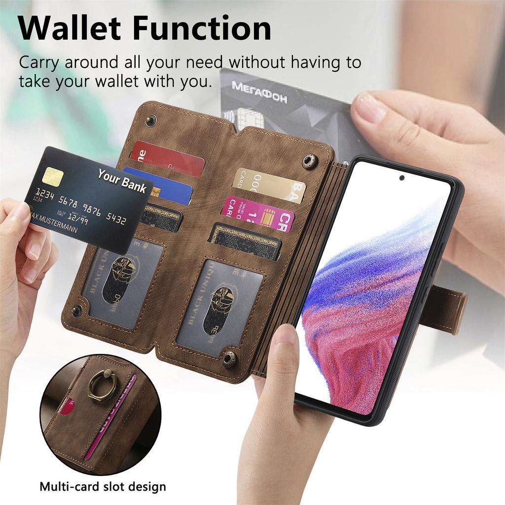 4-in-1 Wallet Case for Oppo series.Realme 6/10/11/C15/C35/Oppo A53/A38/A57/A58/Reno10...(Protector, Card Holder, Crossbody Bag, Stand)