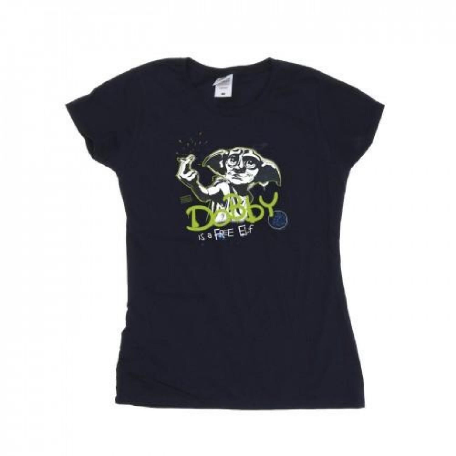 HARRY POTTER Womens_Ladies Dobby A Free Elf Cotton T-Shirt S чёрный