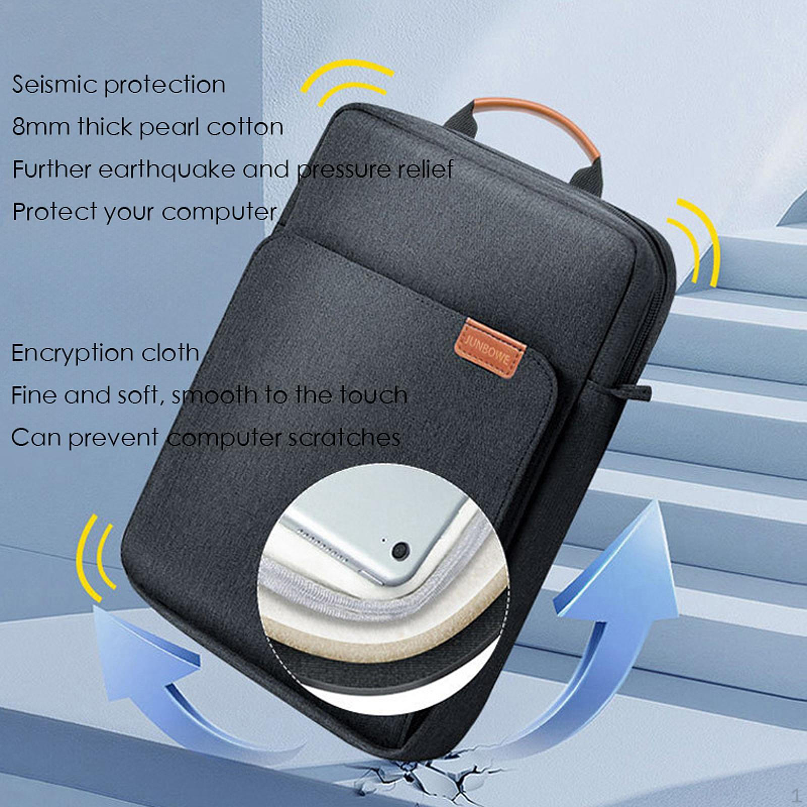 

Laptop Bag Business Messenger Shoulder Handbag Water Resistant Oxford Cloth 13 to 14 inch