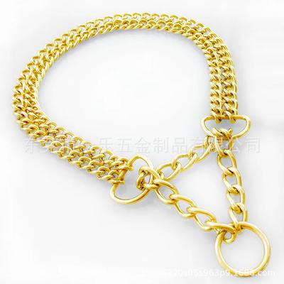 Anello al collo per animali domestici in acciaio inossidabile cane grande P catena 18 larga catena a maglia ritorta doppia fila catena per cani telescopica
