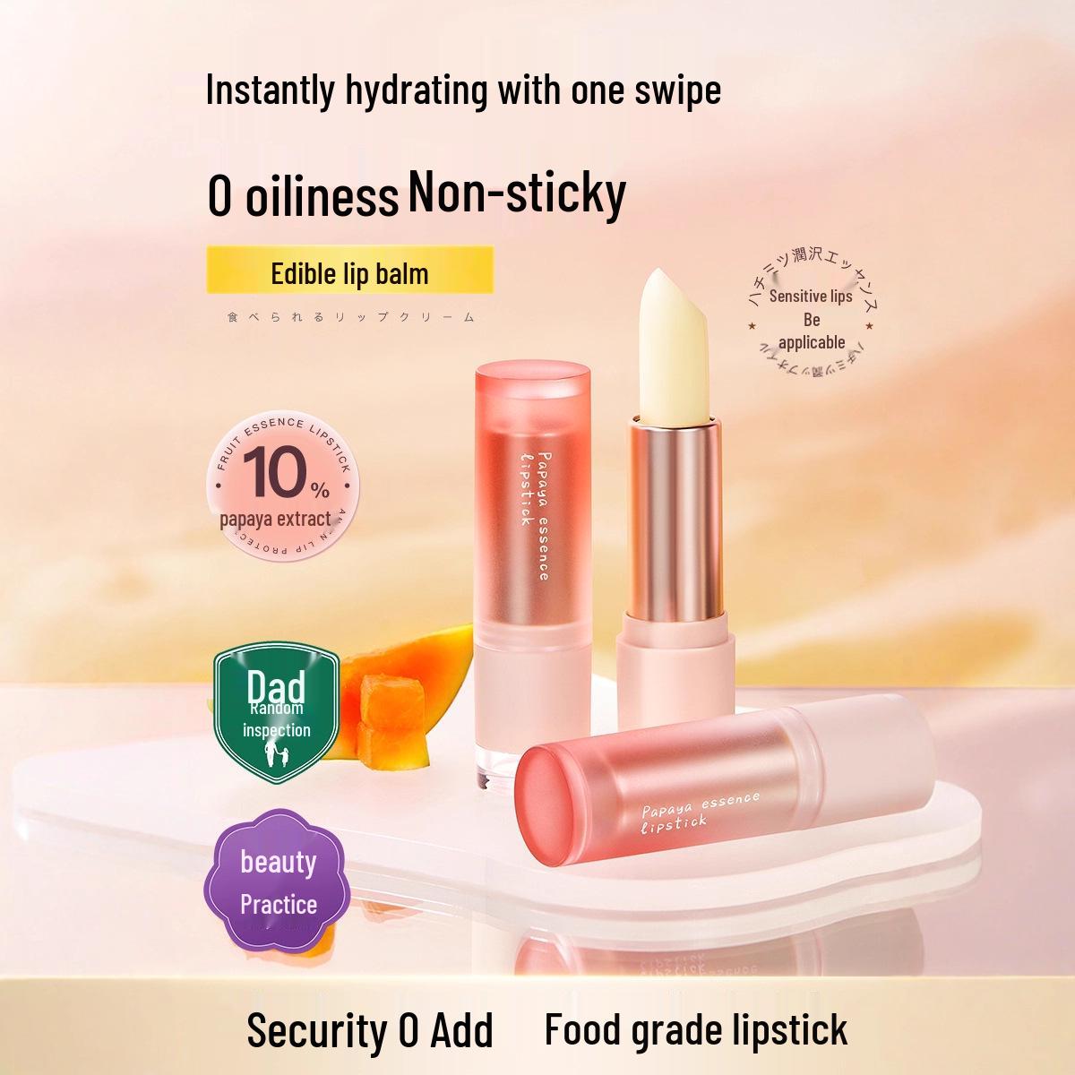 Papaya Extract Lipstick Exfoliating & Moisturizing Lip Mask for Dry, Cracked Lips.
