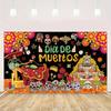 1PCS Day of the Dead Banner - Mexican Day of the Dead Polyester Hanging Decoration with Skull  Marigold  and Skull Patterns