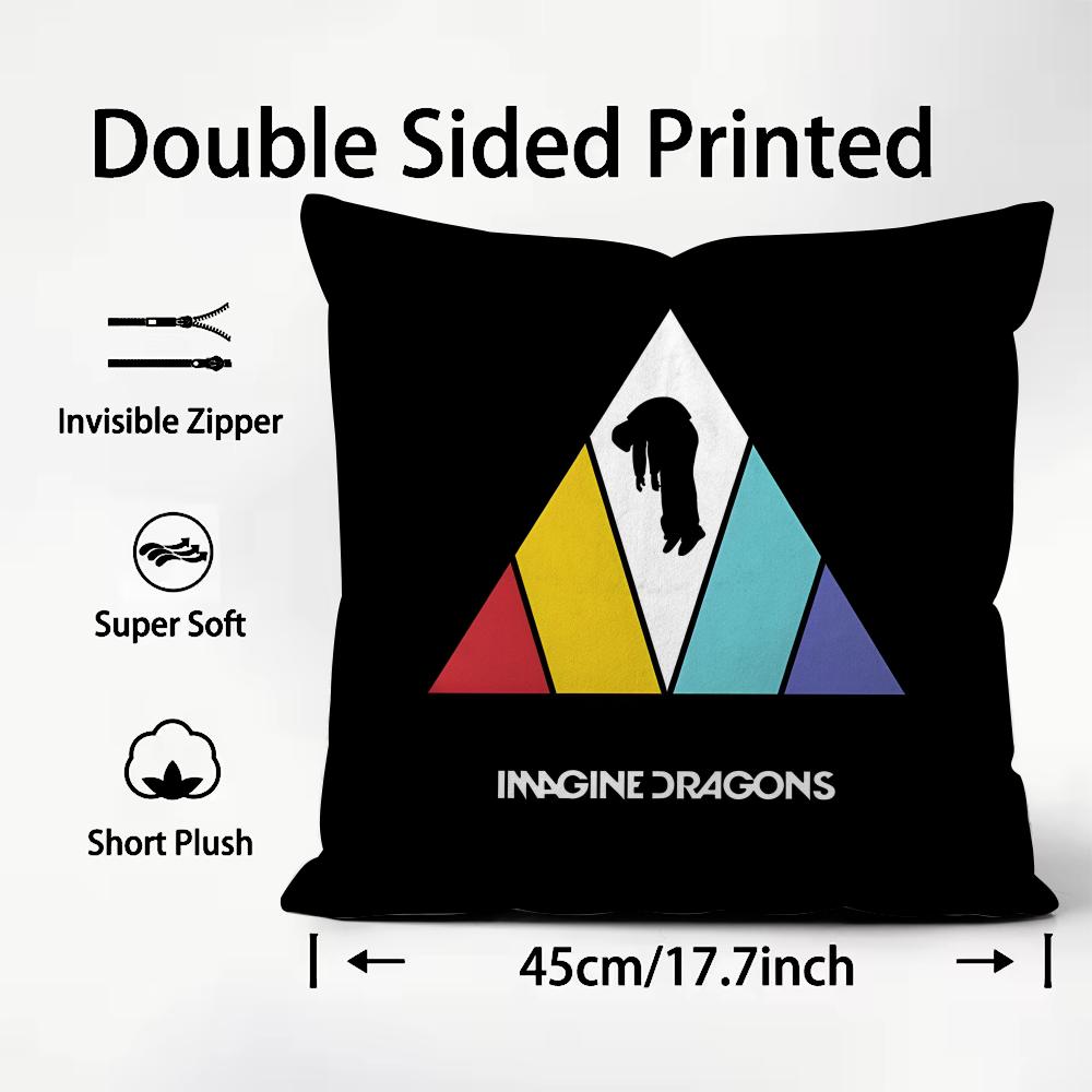

IImagine DragonsS Band Cushion Cover Plush Fabric Soft DoubleSided Printed Sofa Warm Winter Home Child Gift Pillow Case 30x30cm
