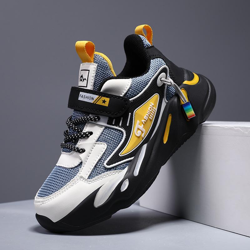 Breathable Sports Shoes Mesh Casual Shoes Middle and Large Children Elementary School Students Soft Platform Dad Shoes Running Lightweight Boys Child