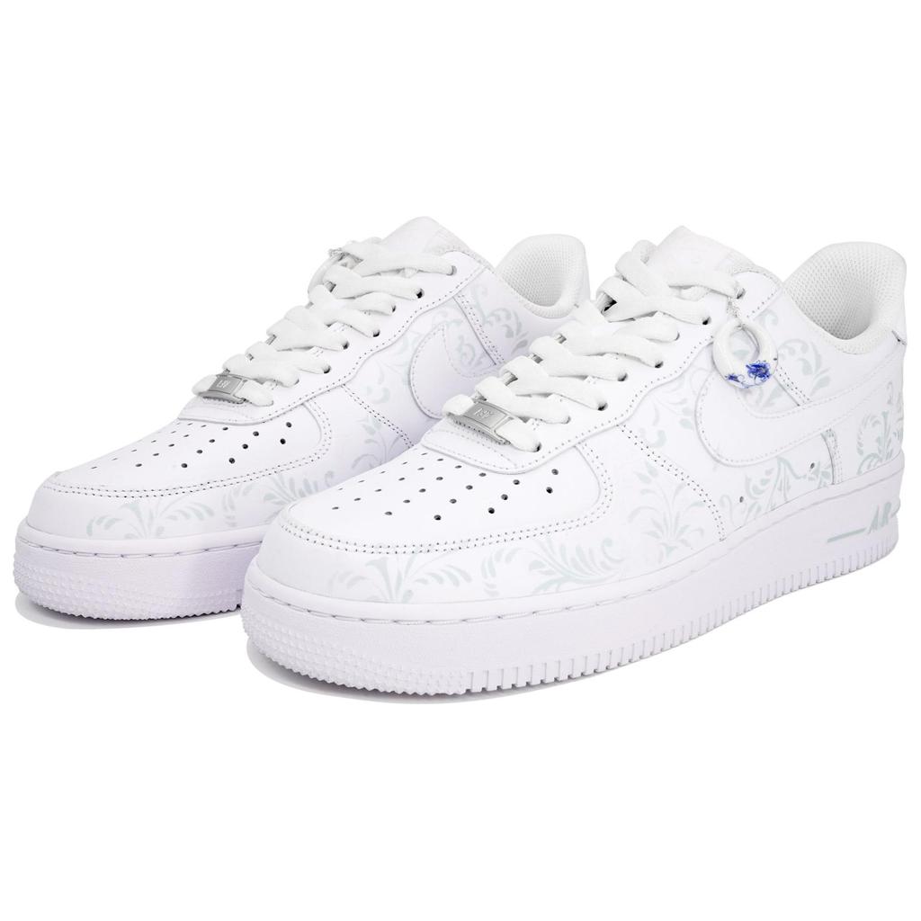 Nike Air Force 1 07 Wan Hua Nong, Meleg Kék és Fehér Porcelán Csúszásgátló Csúszásgátló Alacsony Szárú Gördeszka Cipő CW2288-111(Team113-)