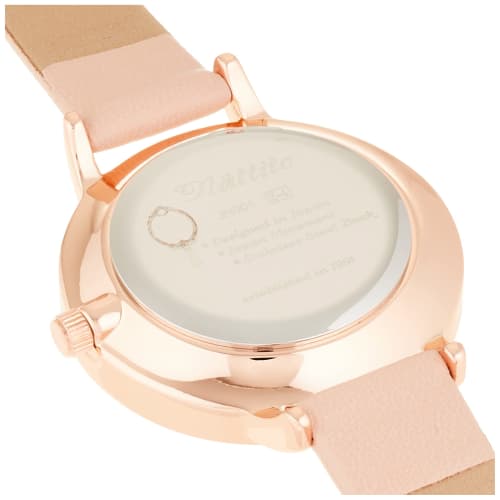 Fieldwork Analog Simple Watch, Pink Gold with Leather Strap, JN001-2, Women's, Pink