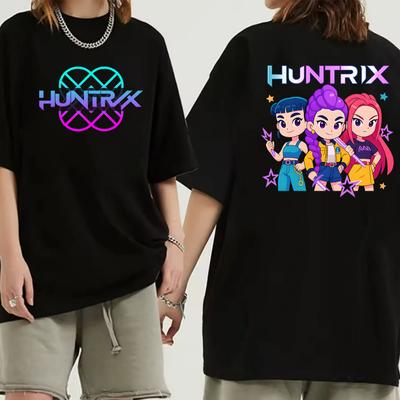 HUNTRIX K-pop Demon Hunter Anime T-shirt Harajuku O-neck Casual Shirt Fans Gift Aesthetic Graphic T Shirts Women Clothes Tops