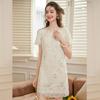 Bailuyuqing Chinese Style Embroidered Lace Dress