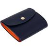 RafiCaro Wallet Women Bifold Compact Can Hold Bills Without Folding Mini Soft Shrunk Leather Box-type Coin Purse Large Capacity Simple Adult Navy