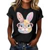 Women's Casual Printed T-Shirt Round Neck Pullover Short Sleeve Top