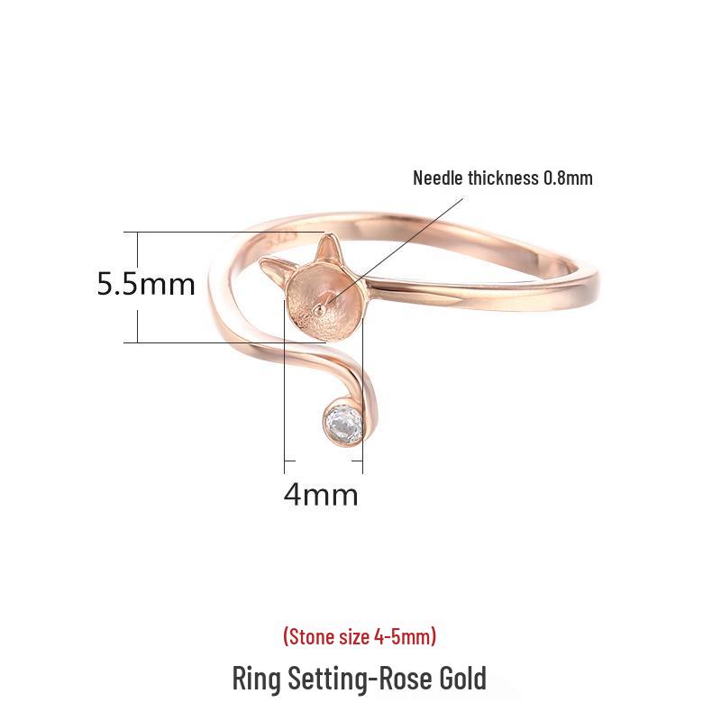 

925 Sterling Silver Women s Ring Setting with Imitation Pearl and Korean-Japanese Style for DIY Jewelry