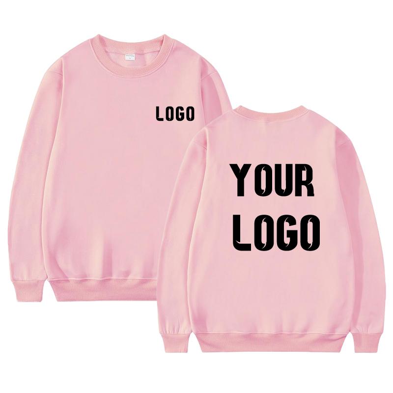 DIY Customise Your Brand Logo Unisex Trend Casual Top Custom Crew Neck Pullover Personalised Sweatshirt Custom Gift Shopping