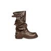 Cowhide~ Height Increased 6cm Belt Buckle Pleated Medium and High Boots Leather Knight Boots Women's Pants Tube Boots