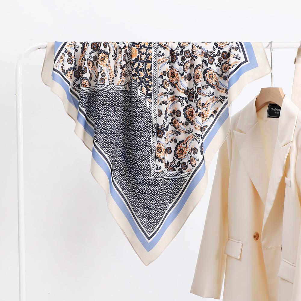 Wiosenno-letni satynowy długi szalik dla kobiet, szal z filtrem przeciwsłonecznym, modna scena piękna, satynowy długi szalik, uniwersalny szalik podróżny