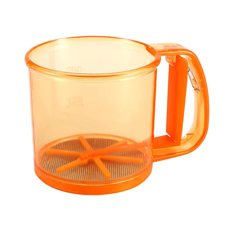 1Pcs Non-Stick Baking Tools Semi-Automatic Flour Sifter Transparent With Hand Press Design Kitchen Filter Screen Flour Sieve