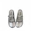 French flat-bottomed small fragrant bag head half slippers women's shoes wear 2025 new summer Mary Jane half single shoes