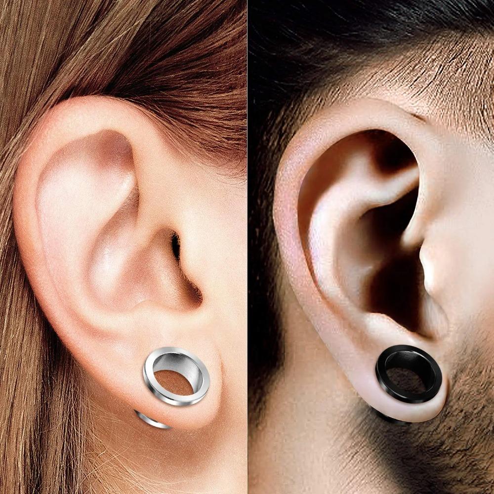 4pcs Combination Mixed Colour Steel Ear Plug Gauge 8g (3mm) - 1" (25mm) Ear Flesh Tunnel Expander Screw Fit