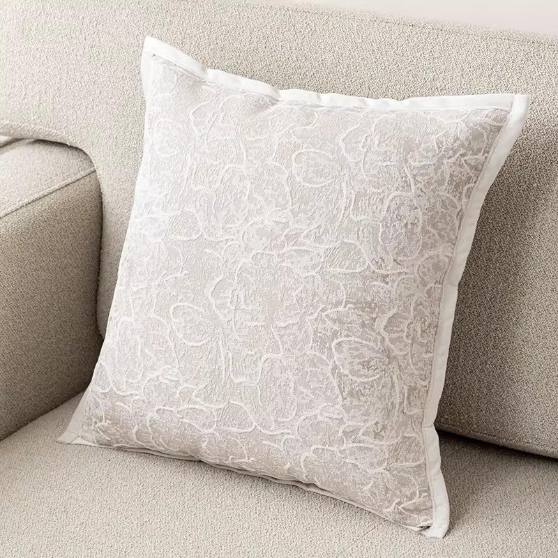 Vintage Floral Cushion Cover Distressed Flower Throw Pillow Case For Couch Living Room Bedroom Home Decor Jacquard Pillowcase
