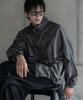 BURNING CAPONE Bc Glossy Tech Windbreaker (Dark Gray)
