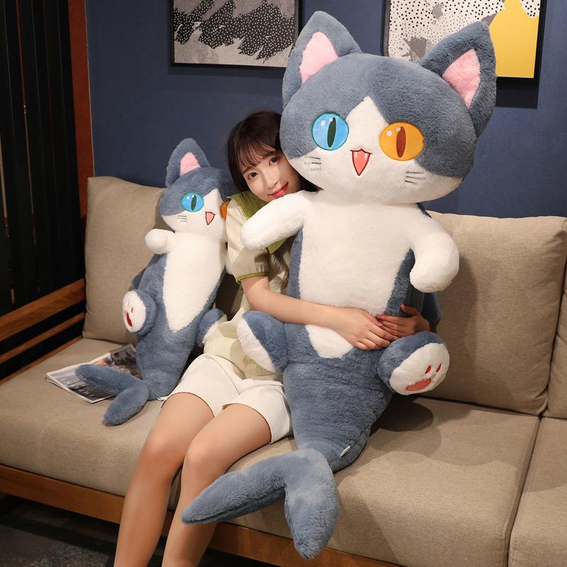 Cartoon Eye Shark Cat Pillow Plush Toy Shark Cat Doll Girl Ragdoll Girlfriend Birthday Gift