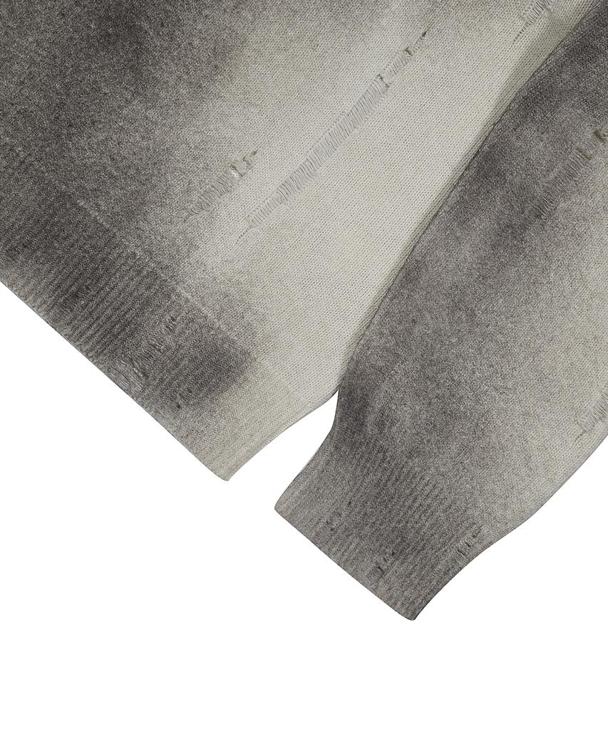 ULKIN [Runway] Spray Damage Round Neck Knit_Gray