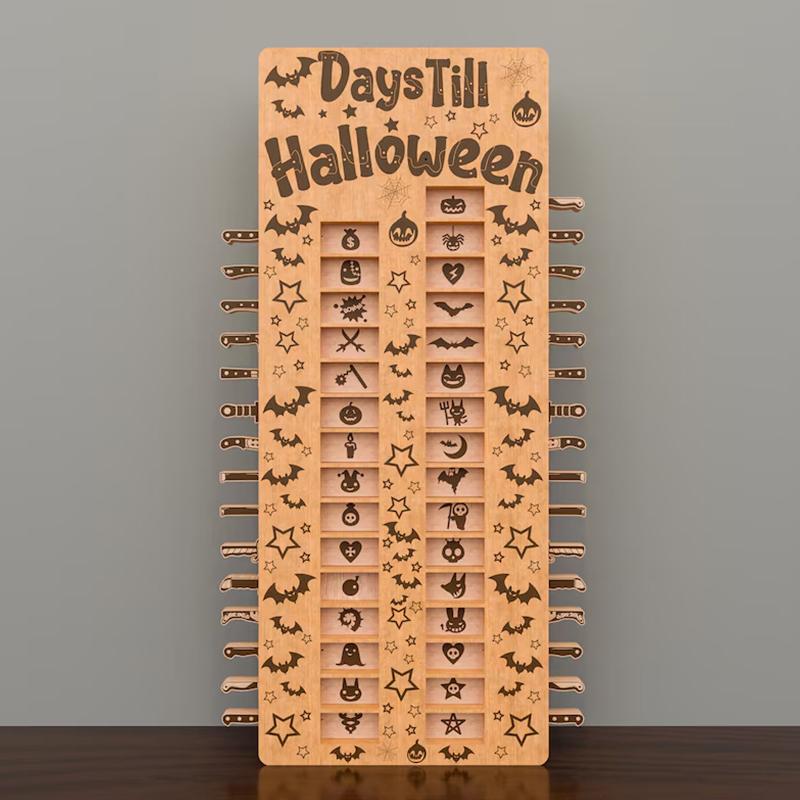 Halloween Countdown Board Wooden Decorations Indoor Halloween Party Decorations Creative Decorative Ornaments Gifts