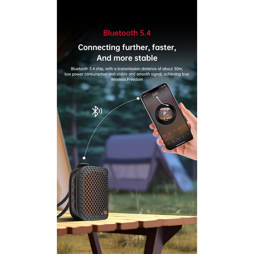 Monster M3 Magnetic Clip-On Mini BT V5.4 Portable Outdoor Sport Wearable Wireless Bluetooth Speakers With Bass Mic
