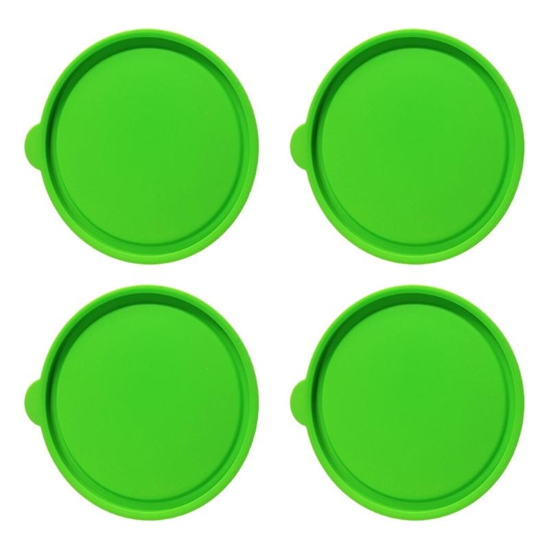 Multipurpose Silicone Jar Lid 4Pcs Set Airtight Glass Dessert Custard Cup Covers For Food Preservations And Organization
