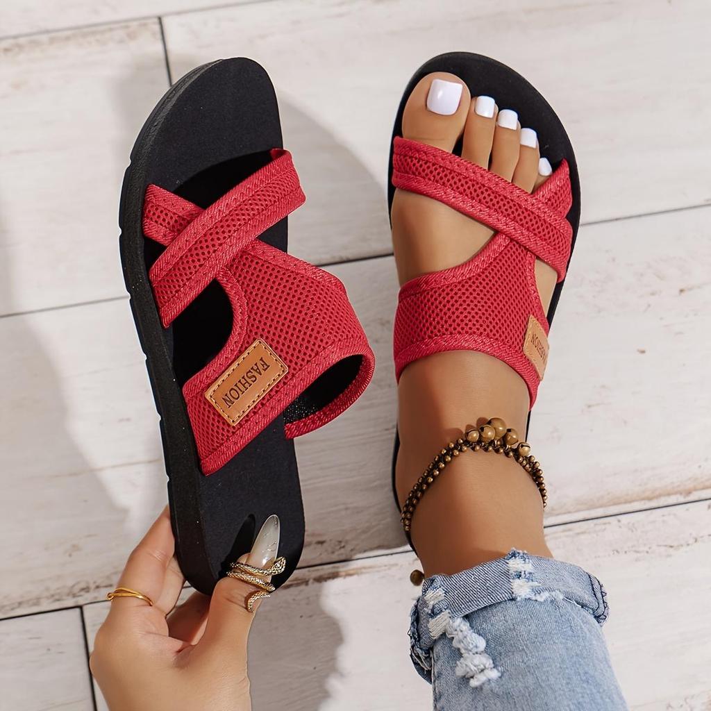 Fashionable and Versatile Sports Style Women's Sandals with Mesh Fabric, Breathable and Comfortable for Indoor and Outdoor Wear
