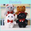 Plush Cat Keychain With Bowtie Cute Cartoon Animal Gift For Kids And Teens