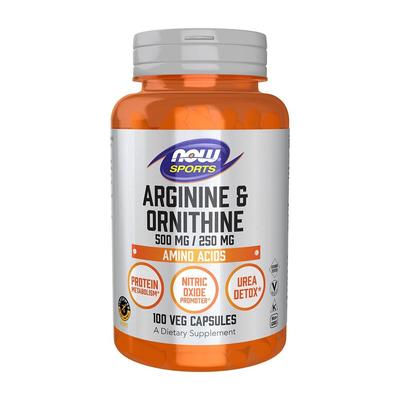 Sports Arginine & Ornithine 500 Mg / 250 Mg, 100 Veg Capsules