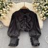 Autumn Long Sleeve Blouse Sweet Ruffles Tops Luxury Style Long Sleeve Shirt Elegant Women Casual Shirts Loose Clothes 29922
