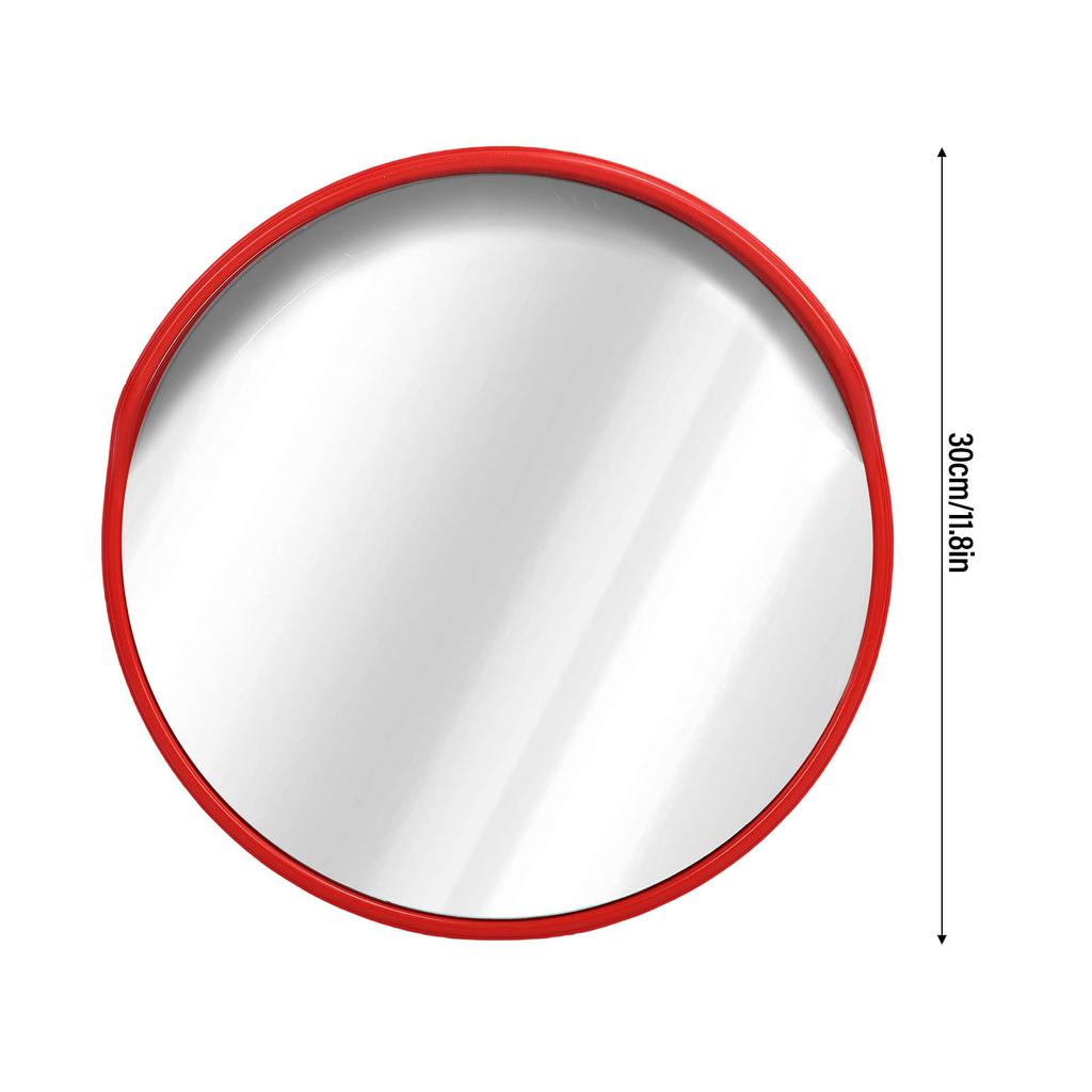 Outdoor Security Mirror Wide Angle Curved Surface 60mm Standing Pole Mounted Convex Traffic Mirror for Driveway 30cm/11.8in