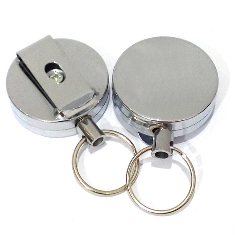 

Retracting Ring Clip Metal Wire 60CM Key Chain Pull Keyring Recoil Extendable