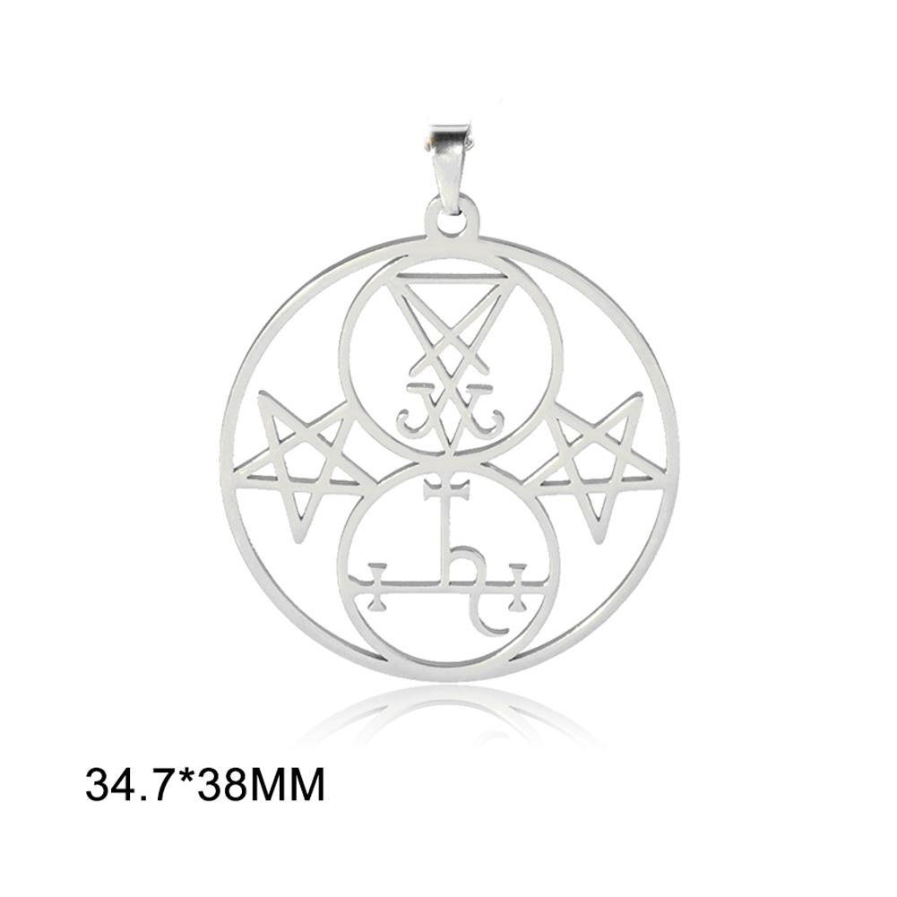 Dawapara Lilith Sigil Pendant Solomon Demon Seal Marbas Pagan Amulet Mythology Stainless Steel Charms for Jewelry Making