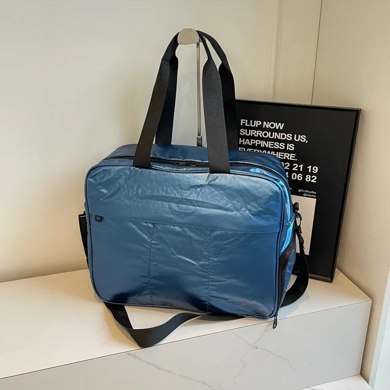 Large capacity solid nylon zipper travel soft versatile crossbody bag high quality simple casual shoulder bag