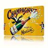 Vintage Champagne Celebration Metal Wall Sign 787x1181 Inch Vibrant Yellow Durable Iron Retro Art Deco Decor for Home Bar C
