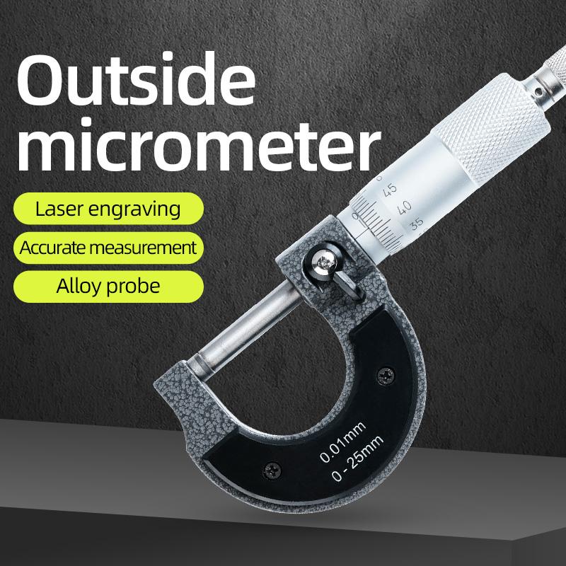Precise Gauge Micrometer 0-25mm 0.01mm Outside Metric Caliper Measurement Micrometer Tool Mechanical Micrometer