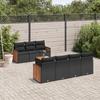 VidaXL Garden Lounge Set with Cushions 8 Pcs, Patio Sofas, Patio Furniture Set, Outdoor Furniture, Black 3227483