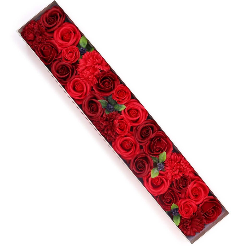 Soap Flowers Extra Long Red Roses