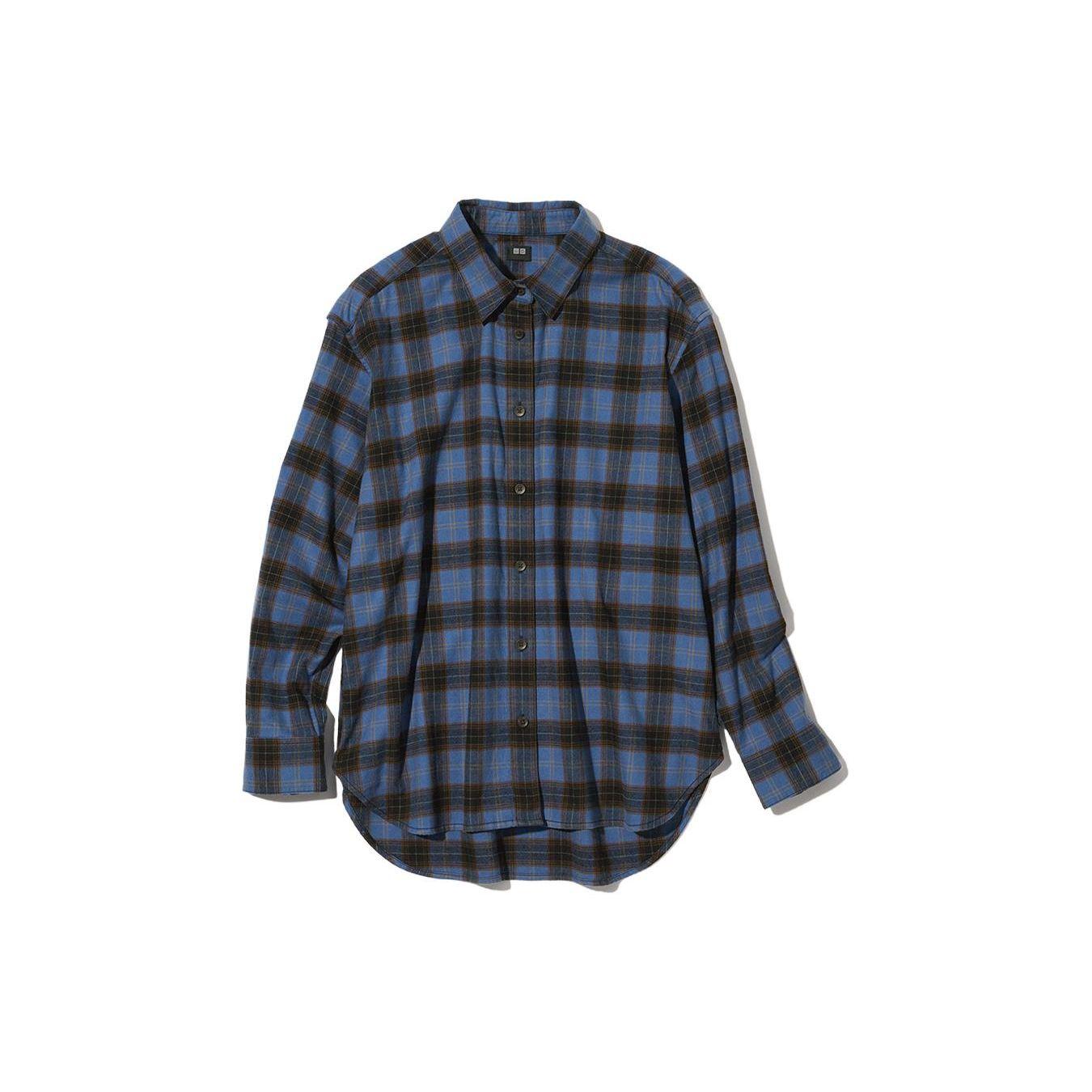 UNIQLO Loose Fit Plaid Flannel Long