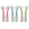Dishwashing Gloves Household Chore Splicing Sleeve Waterproof Gloves Plush Elastic Band Mouth Rubber Gloves