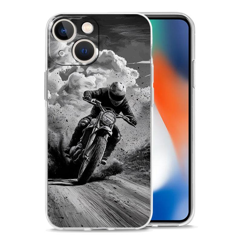 Phone Case For iPhone 17 Air Cases iPhone 16 15 12 13 14 Pro Max SE 7 8 Plus iPhone11 Clear Soft Cover Cool Motorcycle