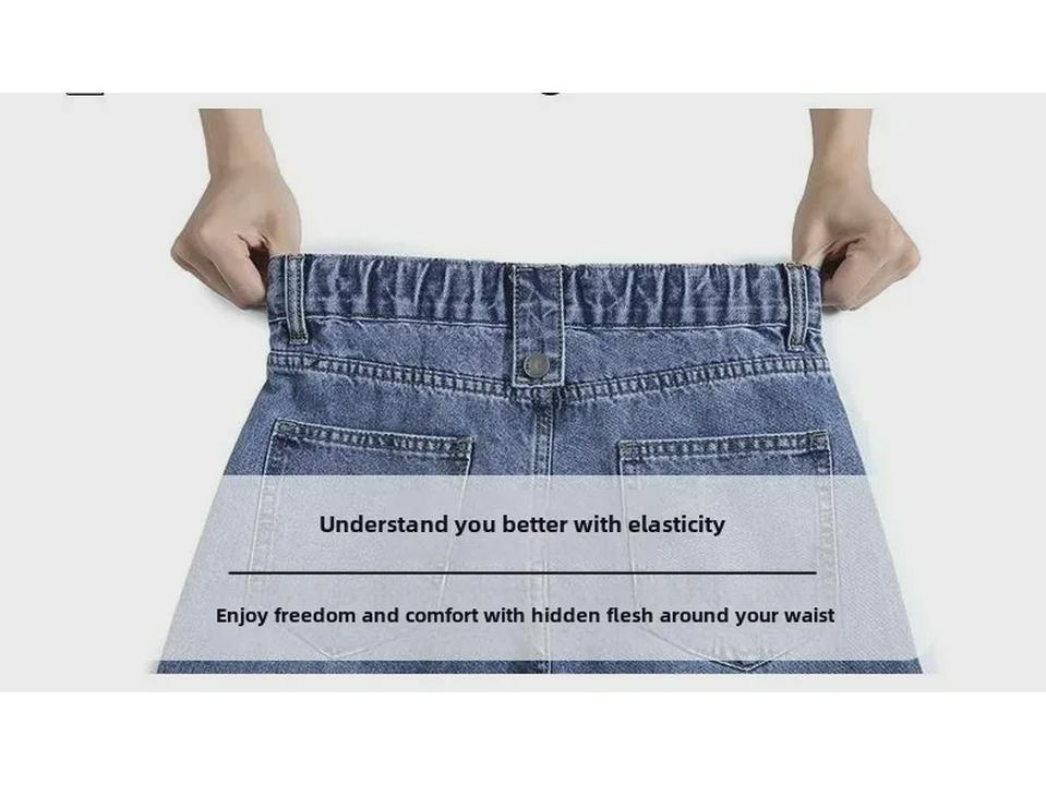 Tall Women's Wide-Leg High-Waist Jeans – Autumn 2020 Trendy Loose Straight-Leg Drape Pants