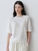 LE STUDIO Air Cool Textured Short Sleeve Knit (Cr)